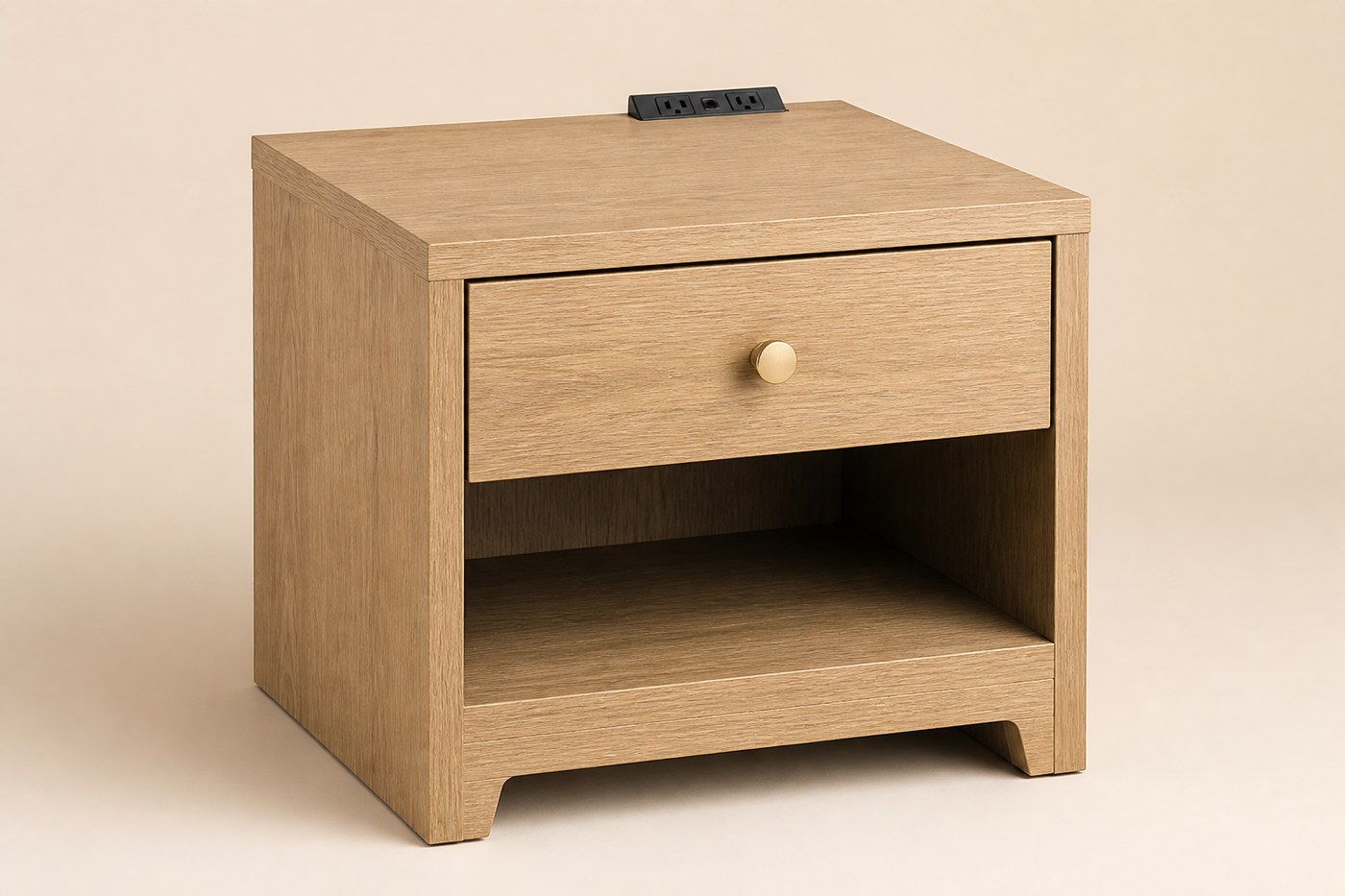 USB Nightstand, natural oak veneer, $229
